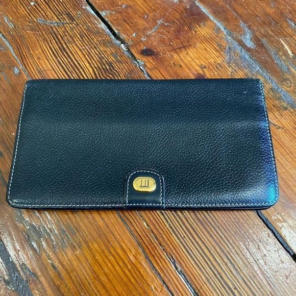Dunhill 🐾 Authentic Wallet Black Leather Envelope Card Holder